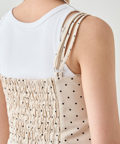 SHENERY（シーナリー）の「《リラックスムード》ダブルストラップドットサロペット（サロペット/オーバーオール・レディース・アイボリー・36/38）」の10枚目の写真