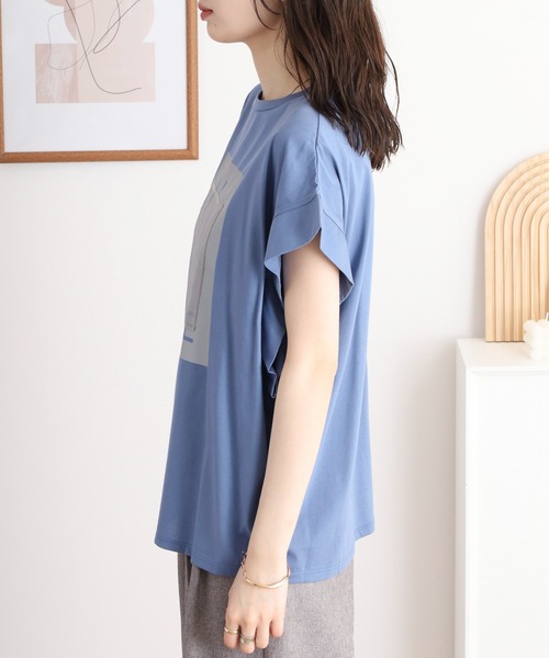 セール】EGLANTINE オーガンジー加工半袖ロゴカットソー（T
