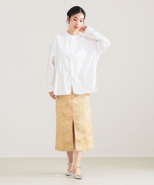 TICCA / ノーカラー ビブヨーク シャツ（シャツ/ブラウス