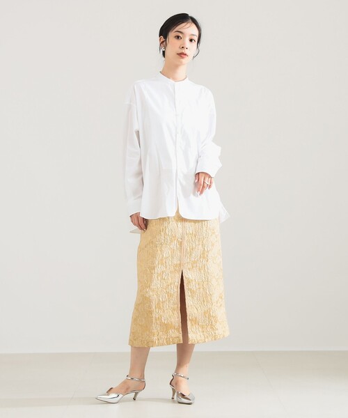 TICCA / ノーカラー ビブヨーク シャツ（シャツ/ブラウス