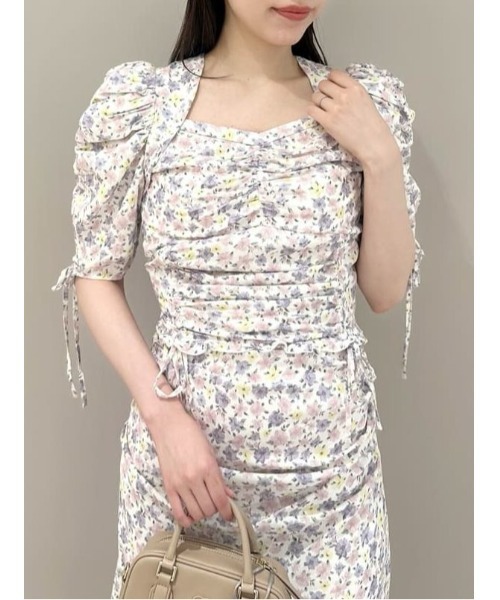 完売色♥️新作新品✨ スナイデル プリントギャザースリーブブラウス プリントギャザースリーブブラウス(ブラウス)｜トップス｜SNIDEL