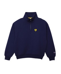 スウェット ハーフジップ」に該当するトップス（ブルー