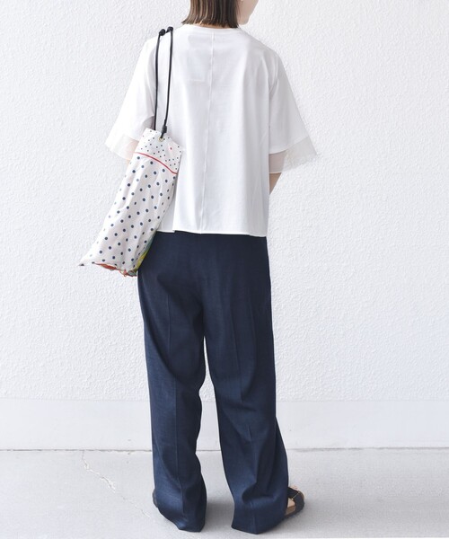 〈接触冷感/UVカット〉シアーオーガンジーコンビプルオーバー