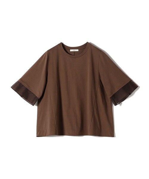 tシャツ 「接触冷感 / UVカット」シアー オーガンジー コンビ プルオーバー レディース 接触冷感 / UVカット〉シアー オーガンジー コンビ プルオーバー