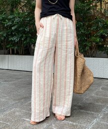 DouDou | リネンレーヨンストライプパンツ(その他パンツ)