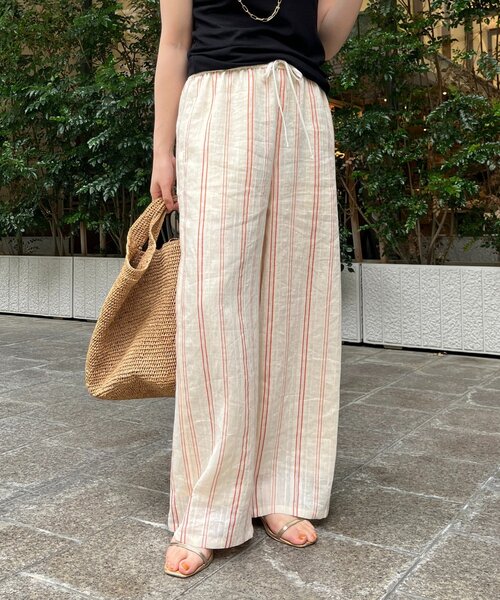 B01602 トゥデイフルTODAYFUL リネンデザインストライプパンツ TODAYFUL/トゥデイフル】Stripe Tuck Trousers/ストライプタック
