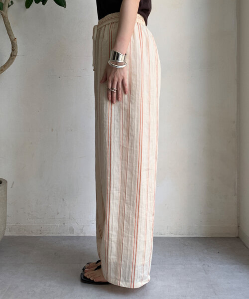 DouDou（ドゥドゥ）の「リネンレーヨンストライプパンツ（その他パンツ・レディース・ベージュ・FREE/TM）」の15枚目の写真