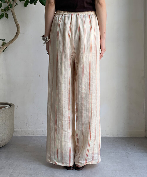 DouDou（ドゥドゥ）の「リネンレーヨンストライプパンツ（その他パンツ・レディース・ベージュ・FREE/TM）」の16枚目の写真