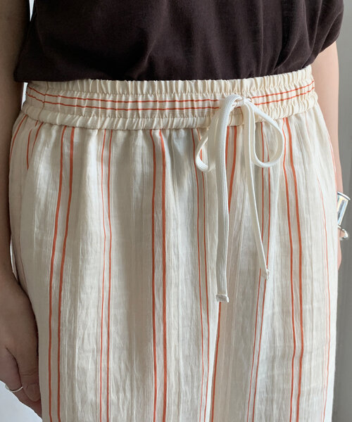 DouDou（ドゥドゥ）の「リネンレーヨンストライプパンツ（その他パンツ・レディース・ベージュ・FREE/TM）」の17枚目の写真