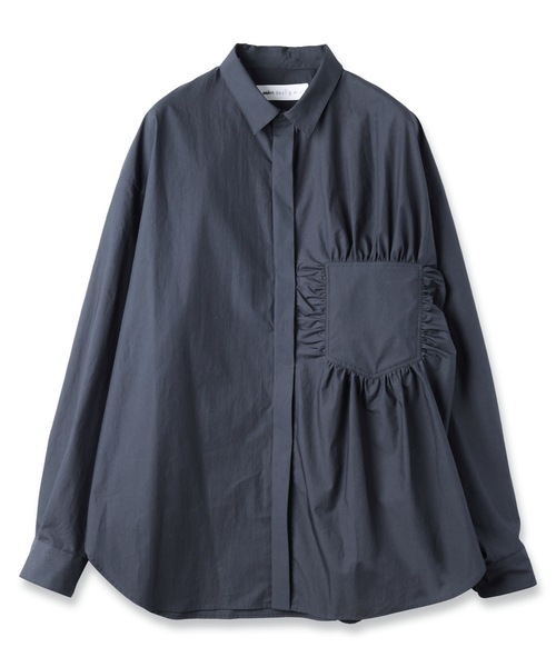 mintdesigns(ミントデザインズ)の「NEGATIVE SPACE POCKET SHIRT(シャツ/ブラウス・レディース・ネイビー/ホワイト・2/5)」の2枚目の写真