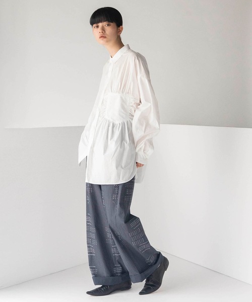 mintdesigns(ミントデザインズ)の「NEGATIVE SPACE POCKET SHIRT(シャツ/ブラウス・レディース・ネイビー/ホワイト・2/5)」の6枚目の写真