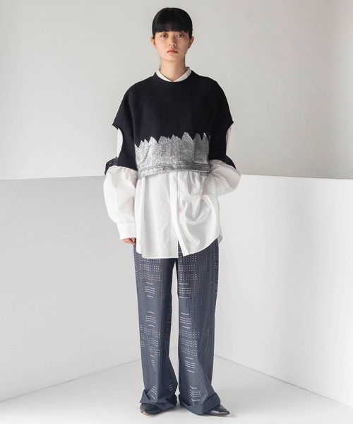 mintdesigns(ミントデザインズ)の「NEGATIVE SPACE POCKET SHIRT(シャツ/ブラウス・レディース・ネイビー/ホワイト・2/5)」の7枚目の写真