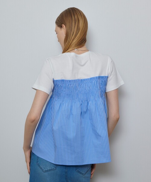 allureville(アルアバイル)の「シャーリングビスチェコンビTシャツ(Tシャツ/カットソー・レディース・オフホワイト/ブルー/ブラック・2)」の10枚目の写真