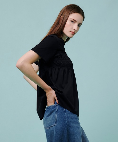 allureville(アルアバイル)の「シャーリングビスチェコンビTシャツ(Tシャツ/カットソー・レディース・オフホワイト/ブルー/ブラック・2)」の22枚目の写真