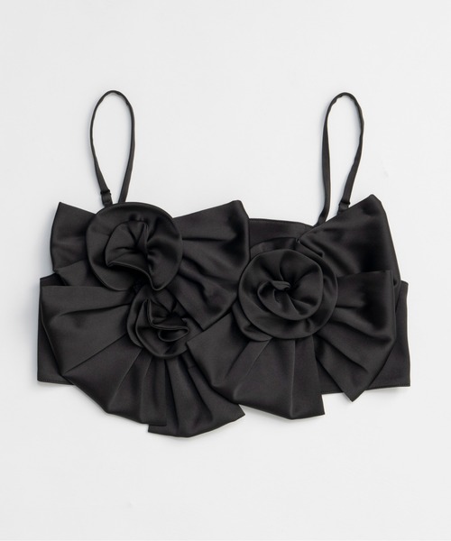 MAISON SPECIAL（メゾンスペシャル）の「Rose Ribbon Motif Bustier/ローズリボンモチーフビスチェ■セットアップ対応■（ベスト・レディース・ブラック/アイボリー・FREE）」の12枚目の写真