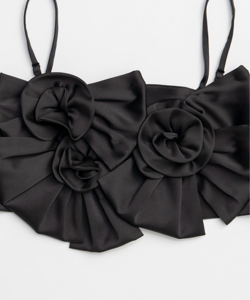 MAISON SPECIAL（メゾンスペシャル）の「Rose Ribbon Motif Bustier/ローズリボンモチーフビスチェ■セットアップ対応■（ベスト・レディース・ブラック/アイボリー・FREE）」の13枚目の写真