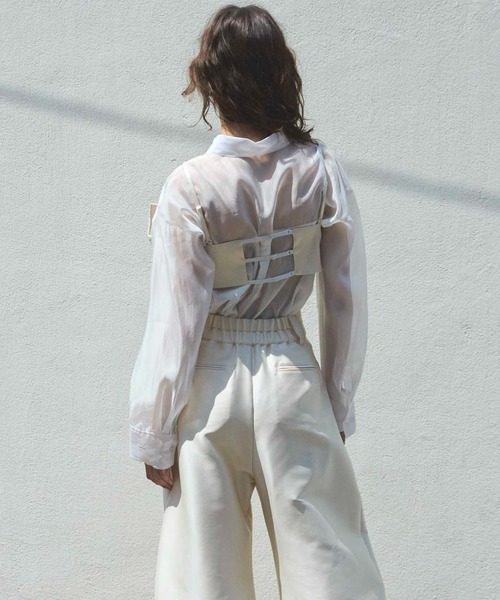 MAISON SPECIAL（メゾンスペシャル）の「Rose Ribbon Motif Bustier/ローズリボンモチーフビスチェ■セットアップ対応■（ベスト・レディース・ブラック/アイボリー・FREE）」の7枚目の写真