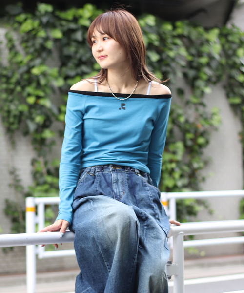 Rest&Recreation(レストアンドレクリエーション)の「【Rest&Recreation/レストアンドレクリエーション】OFF-SHOULDER TOP(Tシャツ/カットソー・レディース・ブラック/ブルー系その他/ホワイト・FREE)」の10枚目の写真