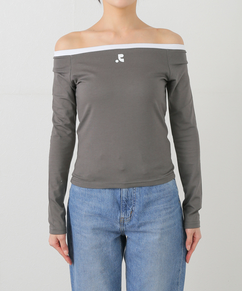 Rest&Recreation(レストアンドレクリエーション)の「【Rest&Recreation/レストアンドレクリエーション】OFF-SHOULDER TOP(Tシャツ/カットソー・レディース・ブラック/ブルー系その他/ホワイト・FREE)」の14枚目の写真