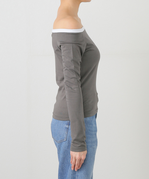 Rest&Recreation(レストアンドレクリエーション)の「【Rest&Recreation/レストアンドレクリエーション】OFF-SHOULDER TOP(Tシャツ/カットソー・レディース・ブラック/ブルー系その他/ホワイト・FREE)」の17枚目の写真