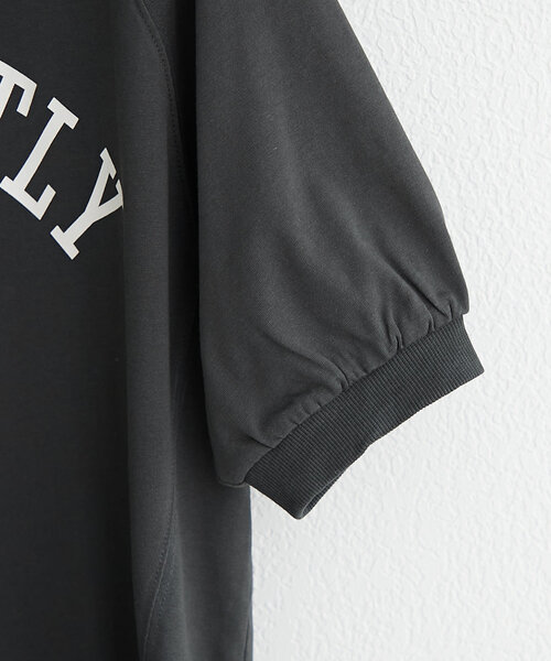 continuer de NICE CLAUP（コンティニューデナイスクラップ）の「大人ロゴT（Tシャツ/カットソー・レディース・モカ/スミクロ/オフホワイト・FREE）」の5枚目の写真
