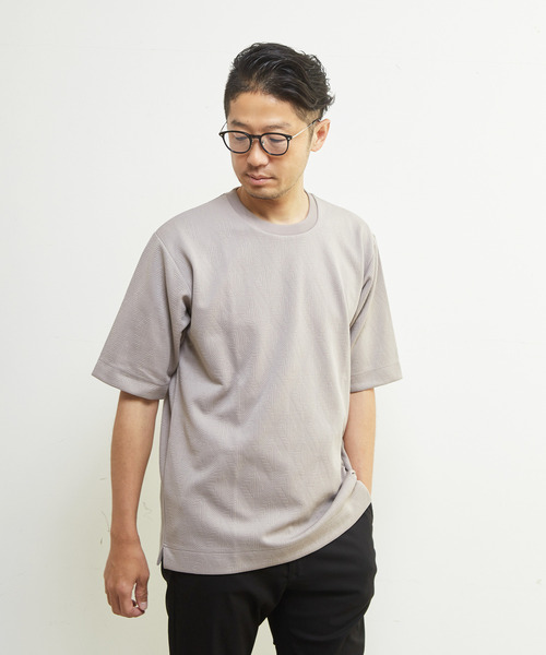 MEN'S MELROSE(メンズメルローズ)の「ライトブリスターTシャツ(Tシャツ/カットソー・メンズ・チャコールグレー/ホワイト/グレイッシュベージュ・3/2/4)」の1枚目の写真