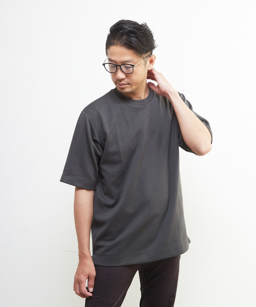 MEN'S MELROSE(メンズメルローズ)の「ライトブリスターTシャツ(Tシャツ/カットソー・メンズ・チャコールグレー/ホワイト/グレイッシュベージュ・3/2/4)」の3枚目の写真