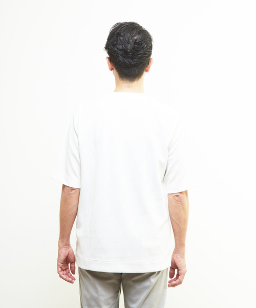 MEN'S MELROSE(メンズメルローズ)の「ライトブリスターTシャツ(Tシャツ/カットソー・メンズ・チャコールグレー/ホワイト/グレイッシュベージュ・3/2/4)」の5枚目の写真