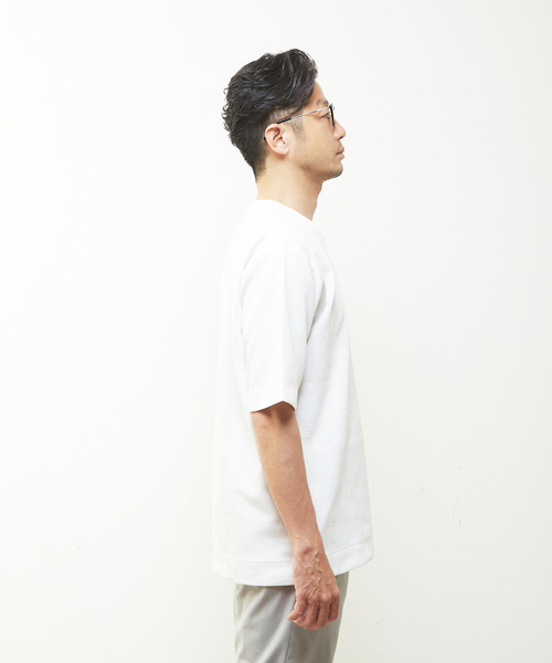 MEN'S MELROSE(メンズメルローズ)の「ライトブリスターTシャツ(Tシャツ/カットソー・メンズ・チャコールグレー/ホワイト/グレイッシュベージュ・3/2/4)」の6枚目の写真