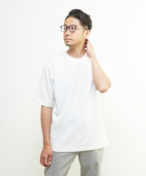 MEN'S MELROSE(メンズメルローズ)の「ライトブリスターTシャツ(Tシャツ/カットソー・メンズ・チャコールグレー/ホワイト/グレイッシュベージュ・3/2/4)」の10枚目の写真