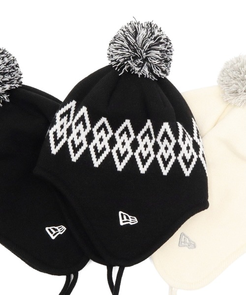 ニューエラ ポンポン付きニット帽 イヤーフラップ（ニットキャップ