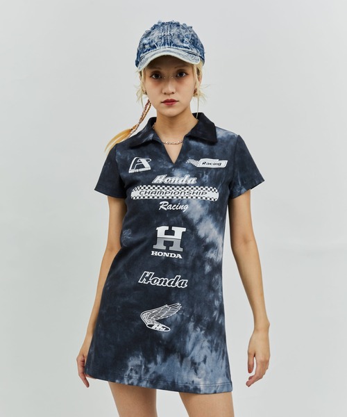 atmos pink(アトモスピンク)の「HONDA x atmos pink Racing Dress / ホンダ アトモス ピンク レーシング ワンピース 【SP】(ワンピース・レディース・ブルー/ブラック・M/S)」の1枚目の写真