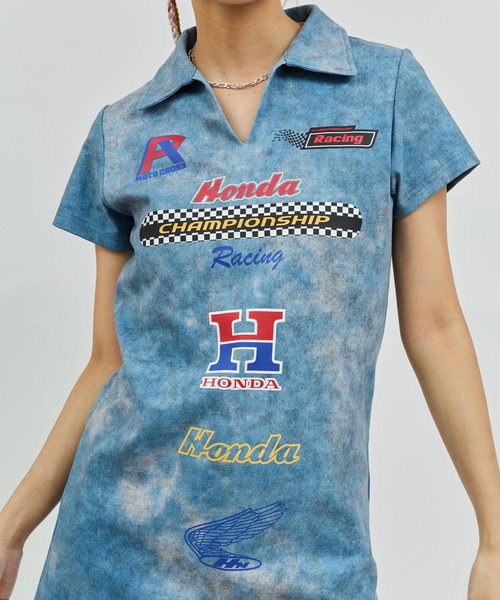 atmos pink(アトモスピンク)の「HONDA x atmos pink Racing Dress / ホンダ アトモス ピンク レーシング ワンピース 【SP】(ワンピース・レディース・ブルー/ブラック・M/S)」の4枚目の写真