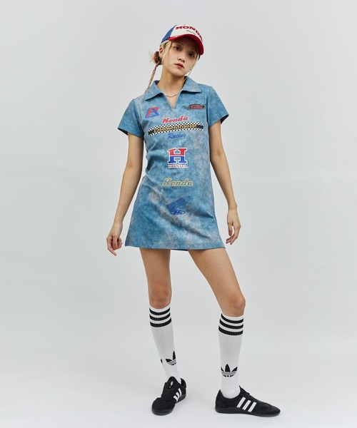 atmos pink(アトモスピンク)の「HONDA x atmos pink Racing Dress / ホンダ アトモス ピンク レーシング ワンピース 【SP】(ワンピース・レディース・ブルー/ブラック・M/S)」の3枚目の写真