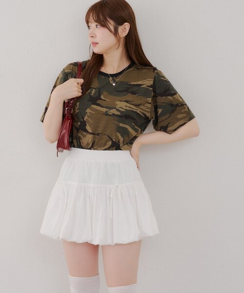 continuer de NICE CLAUP(コンティニューデナイスクラップ)の「迷彩柄Tシャツ(Tシャツ/カットソー・レディース・グリーン系その他・FREE)」の4枚目の写真