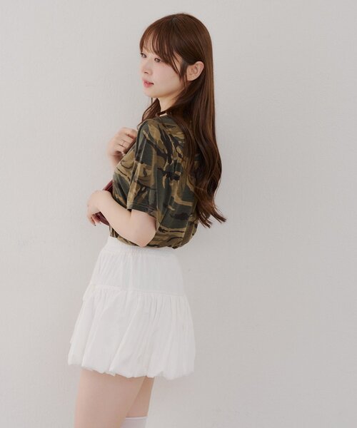 continuer de NICE CLAUP(コンティニューデナイスクラップ)の「迷彩柄Tシャツ(Tシャツ/カットソー・レディース・グリーン系その他・FREE)」の5枚目の写真