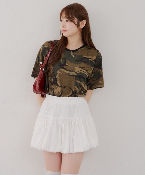 continuer de NICE CLAUP(コンティニューデナイスクラップ)の「迷彩柄Tシャツ(Tシャツ/カットソー・レディース・グリーン系その他・FREE)」の7枚目の写真