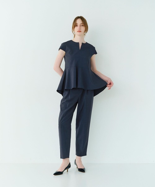 N.O.R.C（ノーク）の「ウォッシャブルペプラムブラウス【CLEAN MOTION】（シャツ/ブラウス・レディース・チャコール/ネイビー・フリー）」の4枚目の写真