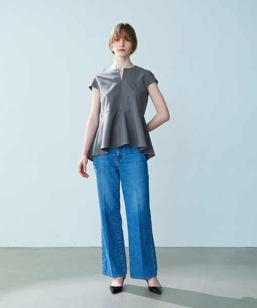 N.O.R.C（ノーク）の「ウォッシャブルペプラムブラウス【CLEAN MOTION】（シャツ/ブラウス・レディース・チャコール/ネイビー・フリー）」の9枚目の写真