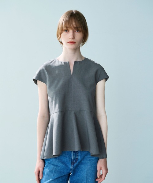 N.O.R.C（ノーク）の「ウォッシャブルペプラムブラウス【CLEAN MOTION】（シャツ/ブラウス・レディース・チャコール/ネイビー・フリー）」の8枚目の写真