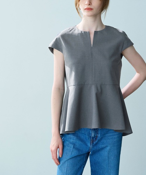 N.O.R.C（ノーク）の「ウォッシャブルペプラムブラウス【CLEAN MOTION】（シャツ/ブラウス・レディース・チャコール/ネイビー・フリー）」の10枚目の写真