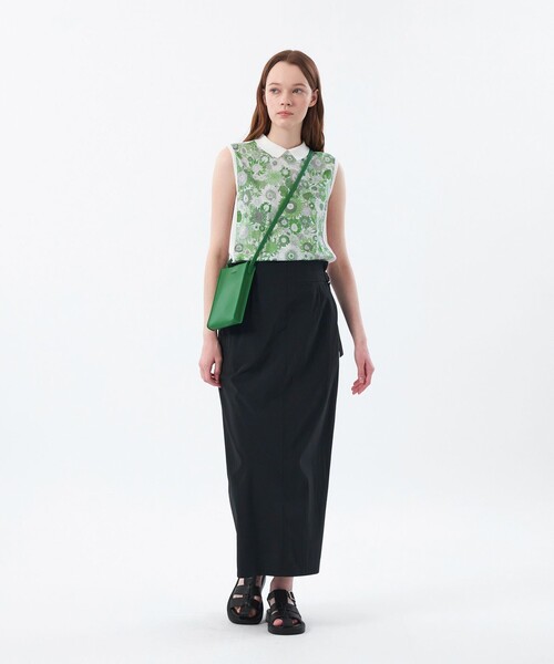 MACKINTOSH PHILOSOPHY（ﾏｯｷﾝﾄｯｼｭ ﾌｨﾛｿﾌｨｰ）の「リバティコンビノースリーブポロニット（ニット/セーター・レディース・グリーン/ライトブルー・36/38）」の5枚目の写真