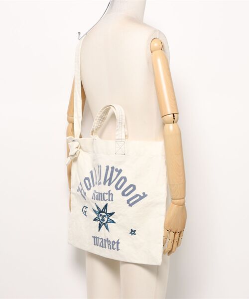 HOLLYWOOD RANCH MARKET（ハリウッドランチマーケット）の「サン&ムーン エンブロイダイリー 2WAYキャンバストート（トートバッグ・メンズ・ナチュラル・ONE）」の13枚目の写真