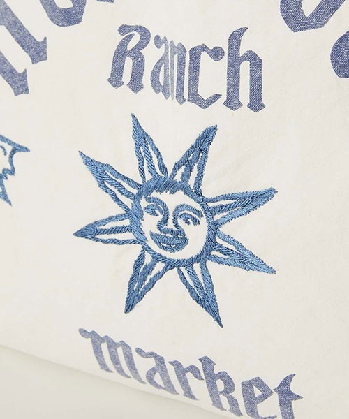 HOLLYWOOD RANCH MARKET（ハリウッドランチマーケット）の「サン&ムーン エンブロイダイリー 2WAYキャンバストート（トートバッグ・メンズ・ナチュラル・ONE）」の5枚目の写真