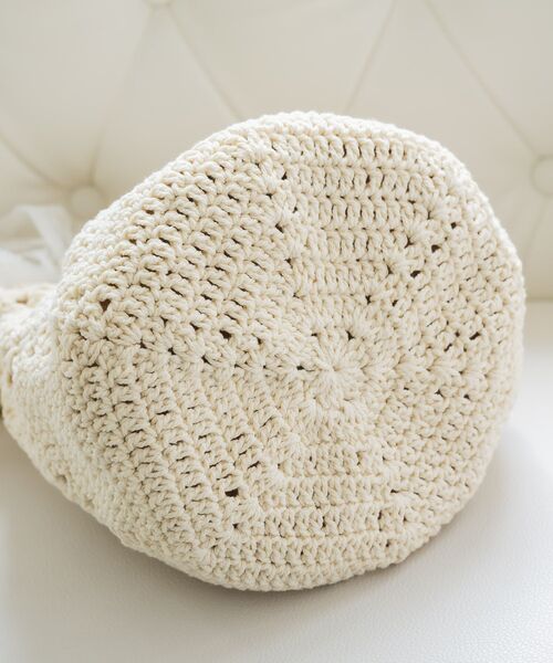 ems excite（エムズエキサイト）の「クロシェ巾着バッグ（ショルダーバッグ・レディース・ブラウン/オフホワイト・ONE SIZE）」の18枚目の写真