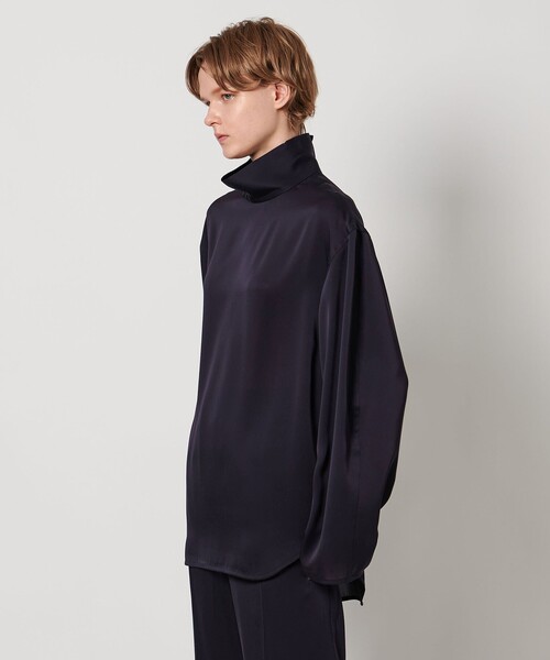 LOEFF（ロエフ）の「＜LOEFF＞タートルネック ブラウス（シャツ/ブラウス・レディース・ダークブラウン/ネイビー・0/1）」の4枚目の写真