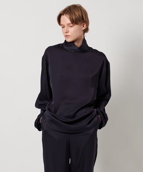 LOEFF（ロエフ）の「＜LOEFF＞タートルネック ブラウス（シャツ/ブラウス・レディース・ダークブラウン/ネイビー・0/1）」の5枚目の写真