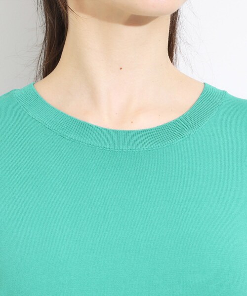 DRESKIP(ドレスキップ)の「【S-LL/ひんやり/UV/】大人上品な お袖レースニット(ニット/セーター・レディース・グリーン/ブラック/ブラウン系/オフホワイト・01/02/03/04)」の6枚目の写真