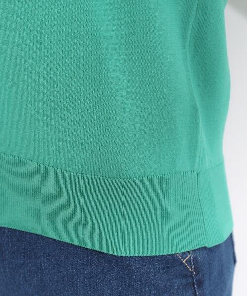 DRESKIP(ドレスキップ)の「【S-LL/ひんやり/UV/】大人上品な お袖レースニット(ニット/セーター・レディース・グリーン/ブラック/ブラウン系/オフホワイト・01/02/03/04)」の8枚目の写真