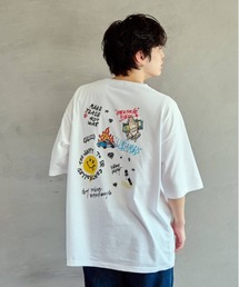 Leyline | 【Leyline】Scribble tee / 落書き風マルチグラフィック ビッグシルエットTシャツ(Tシャツ/カットソー)